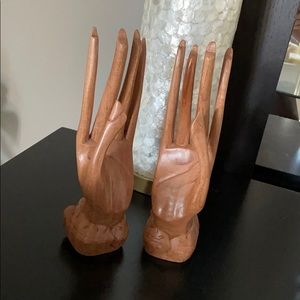 Hand carved wood hands from Bali.